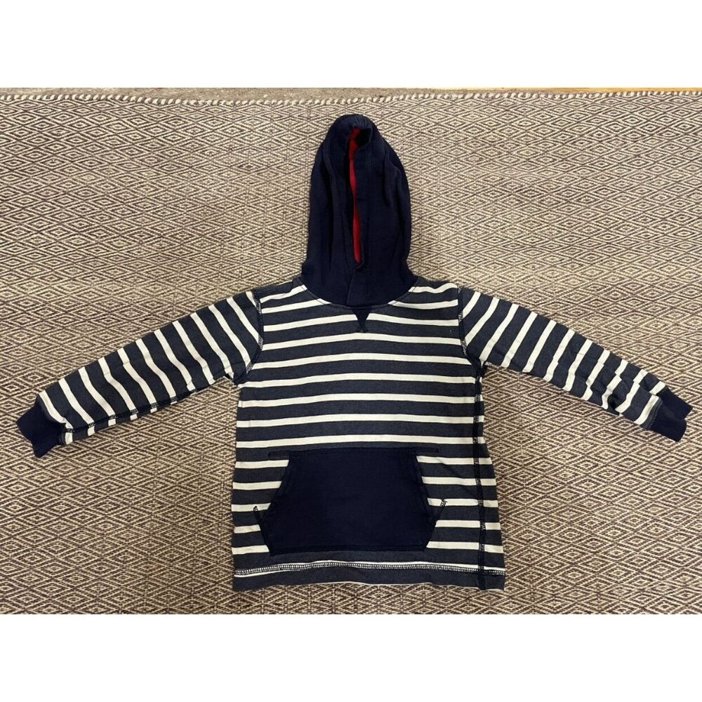 Hanna Andersson Boys Navy And White Striped Hoodie Size 4T EU 100